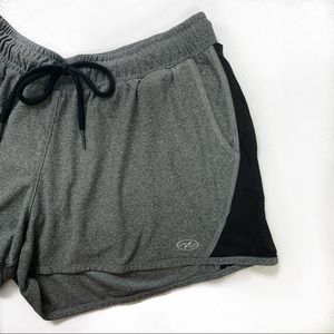 N.Y.L. Mesh Grey and Black Exercise Shorts